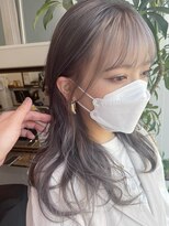 同系色明度差フェイスフレーミング/プラチナ/インナーカラー