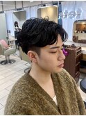 メンズパーマ　フェザーパーマ　フェザーショート　横浜