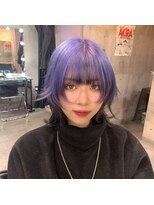 アールイーバイインク 渋谷(Re. by INK.)&nbsp;青紫ウルフカット/アンブレラカラーミディアムウルフ[渋谷/原宿]