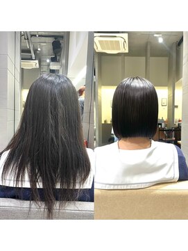 キミトヘアデザインアンドスパ(Kimito Hair design&spa) ぱつっとボブ 切りっぱなしボブ ラインボブ ボブ