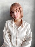 【GEEKS渋谷】オレンジベージュ/20代30代/レイヤーボブ/春夏ヘア