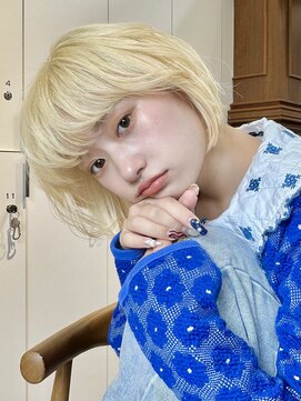 ロンドアンメゾン 原宿(Lond un Maison.) ブリーチハイトーンホワイトグレージュダブルカラーボブ/原宿