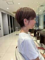 アース 栄店(HAIR&MAKE EARTH)&nbsp;earthショートレイヤーボブミルクティー丸みショートボブ