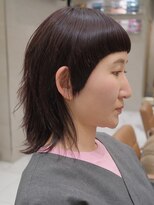 ピークアブー 原宿ハラカド(PEEK-A-BOO)&nbsp;マッシュボブウルフくせ毛多毛ミディアム赤髪レッド