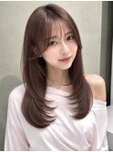 ワンカールで可愛い韓国レイヤー×艶ピンクベージュ