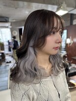 モモ(momo) 人気インナーカラー/イヤリングカラー/ホワイトベージュ/原宿