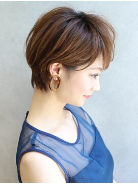 サンド 銀座(sand) 大人かわいいエアリーグレージュひし形シルエット小顔耳かけボブ