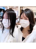 暗髪2wayバングくびれハッシュカット【before→after】