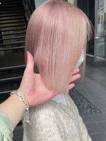 ロンド レア 天神大名店(Lond Le’a)&nbsp;ピンクベージュ丸みショートボブマッシュショートくびれショート