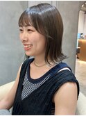 【北澤華】暗髪カラー切りっぱなしボブ/縮毛矯正