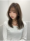 レイヤーカット韓国ハイライトカラーインナーカラーくびれヘア