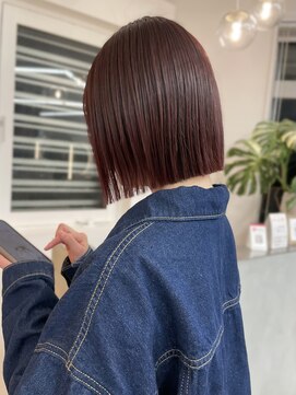 ソワ 北千住(soi) 切りっぱなしボブ×暖色カラー×外ハネボブ