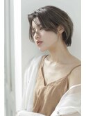韓国ヘア_調布ショートボブミニウルフチェリーブラウン似合わせ
