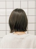 ボブ　外ハネボブ　くびれヘア　夏　縮毛矯正　ハイライトカラー