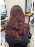 ピンクブラウンカラー/ブリーチなし/暖色カラー#浜松駅#カラー