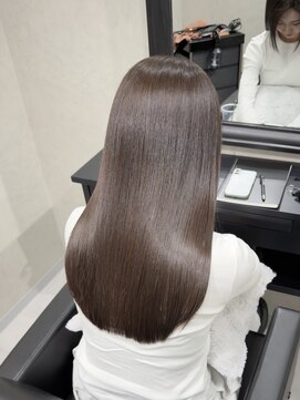 ローヴ 梅田(L'aube) 髪質改善 スーパーロング ワンレングス レイヤー 韓国風巻き