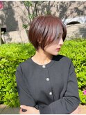 大人ショートボブ丸みショートカットマッシュショート前髪あり
