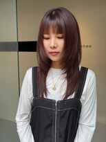アネ(annee) ハッシュカット×ピンクブラウン