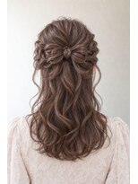 アーダーヘアサロン 武生店(ADER HAIR SALON)&nbsp;立体リボン編み込み×ミディアムウェーブハーフアップ