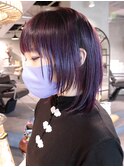 ウルフカット　バイオレット　ダブルカラー　フェイスレイヤー