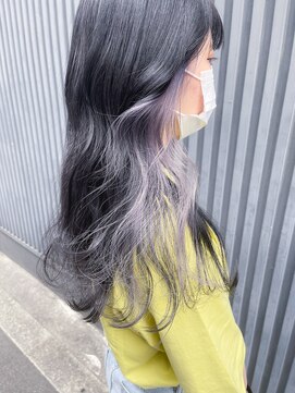 ボックスミコ(Box mico.) ロングスタイル×ラベンダーイヤリングカラー