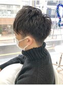 MEN'S HAIR  センターパート　ツイストスパイラル　コンマヘア