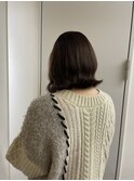 切りっぱなしボブ　透明感カラー