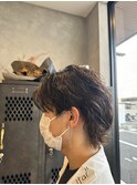 ナチュナルブラウンカラー メンズニュアンスパーマ
