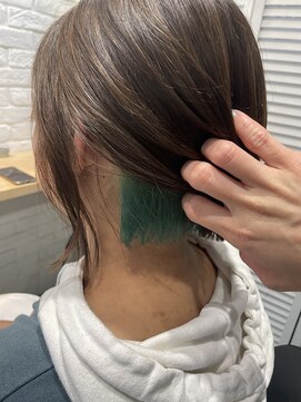 エイト 沖縄豊崎店(EIGHT toyosaki) 【EIGHT 豊崎】お客様スタイル_インナーエメラルドグリーン