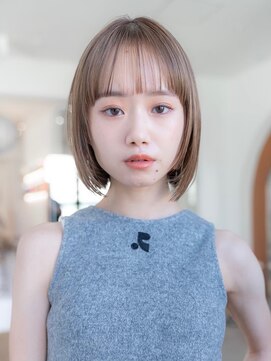 エースハバナ 渋谷(1 HAVANA) レイヤーボブ/20代30代イメチェンカット/ミルクティーベージュ