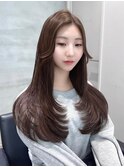 【韓国ヘア】顔まわりレイヤーカットくびれミディアム心斎橋