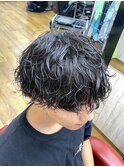 波ウェーブ/サーフカール/フェザーパーマ/ブルーブラック