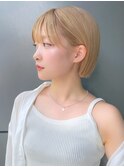 丸顔 卵形 切りっぱなしボブ ミニボブ ベージュカラー M20250914