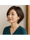 大人エレガントショートボブ 20代 30代 40代 50代 60代髪質改善