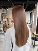 プレミアム髪質改善ストレート×シフォンブラウンカラー