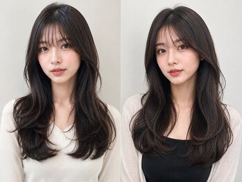 mieu 【ブリーチなしダブルカラー＆髪質改善カラー】【ミュー】【9月1日 開店(予定)】の写真/【NEW OPEN】顔立ちや骨格に合わせた最強バランス。柔らかい毛流れと動きをコントロールした全方位可愛い★
