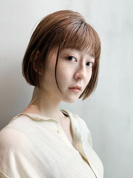 アルバム 銀座(ALBUM GINZA) ミニボブ_セシルカットココアブラウンフリンジウェーブ57657