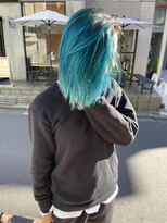 アルカナ 明治神宮前原宿(ARCANA)&nbsp;ターコイズグリーン　ブルー　バレイヤージュ　デザインカラー