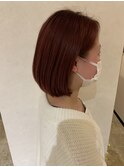 【ダブルカラー】赤い髪色ボブ