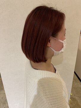 メラク(merak) 【ダブルカラー】赤い髪色ボブ