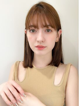 レア 表参道(L'ea) 黒髪クラゲヘアーオリーブグレー小顔ココアベージュ