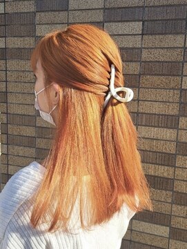 ナンバー ブラオ 名古屋栄(N° blao) オレンジケアブリーチ　オレンジブラウン