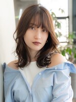 ハバナ 新宿(HAVANA)&nbsp;斜めバング/くびれミディアム/インナーカラー/グレージュカラー