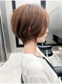 大人可愛い/20代30代40代/黒髪/前下がりショート/丸みショート