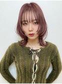 外ハネウルフ フェイスレイヤー ピンクバイオレット A1215