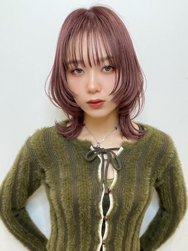 トルネード(TORNADO) 外ハネウルフ フェイスレイヤー ピンクバイオレット A1215