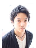 アップバングツーブロックマッシュショートレイヤー