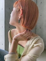 ロミー 本厚木(ROMMY.) 小顔パッツンボブ◎コーラルオレンジダブルカラー20代~50代