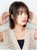 小顔効果◎韓国風レイヤーミディ×シースルーバング