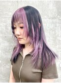 ブラックパープル　レイヤーカット/インナーカラー